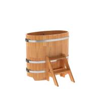 Купель овальная из сращенных ламелей лиственницы 0,59х1,06 Купель овальная из сращенных ламелей лиственницы 0,59х1,06